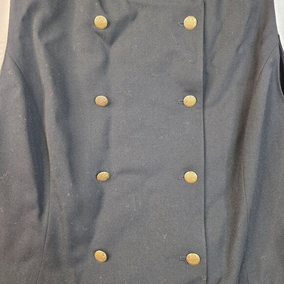 Womens Wool Gabardine Double-Breast Vest 14 Black by Pine Place Deadstock USA - Picture 4 of 9